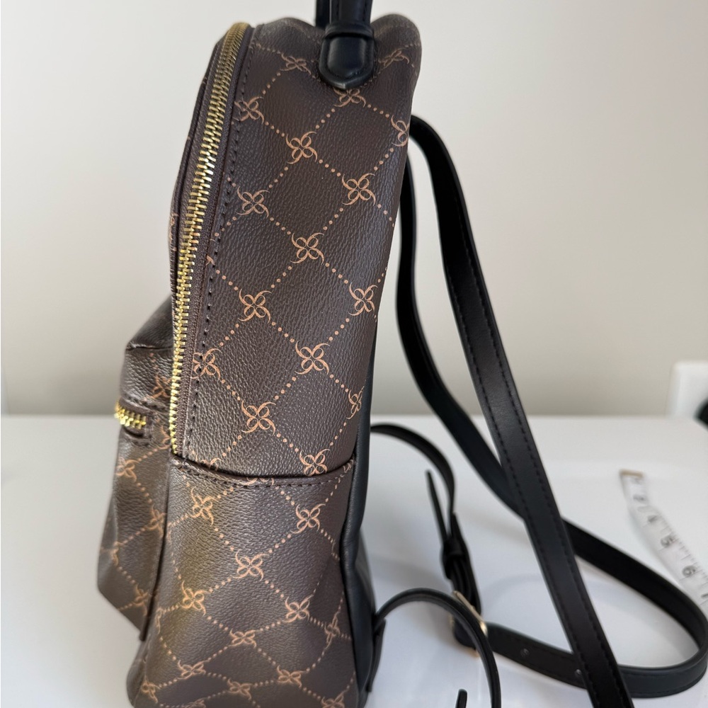 Nine West Patterned Brown Backpack With Gold Acce… - image 4